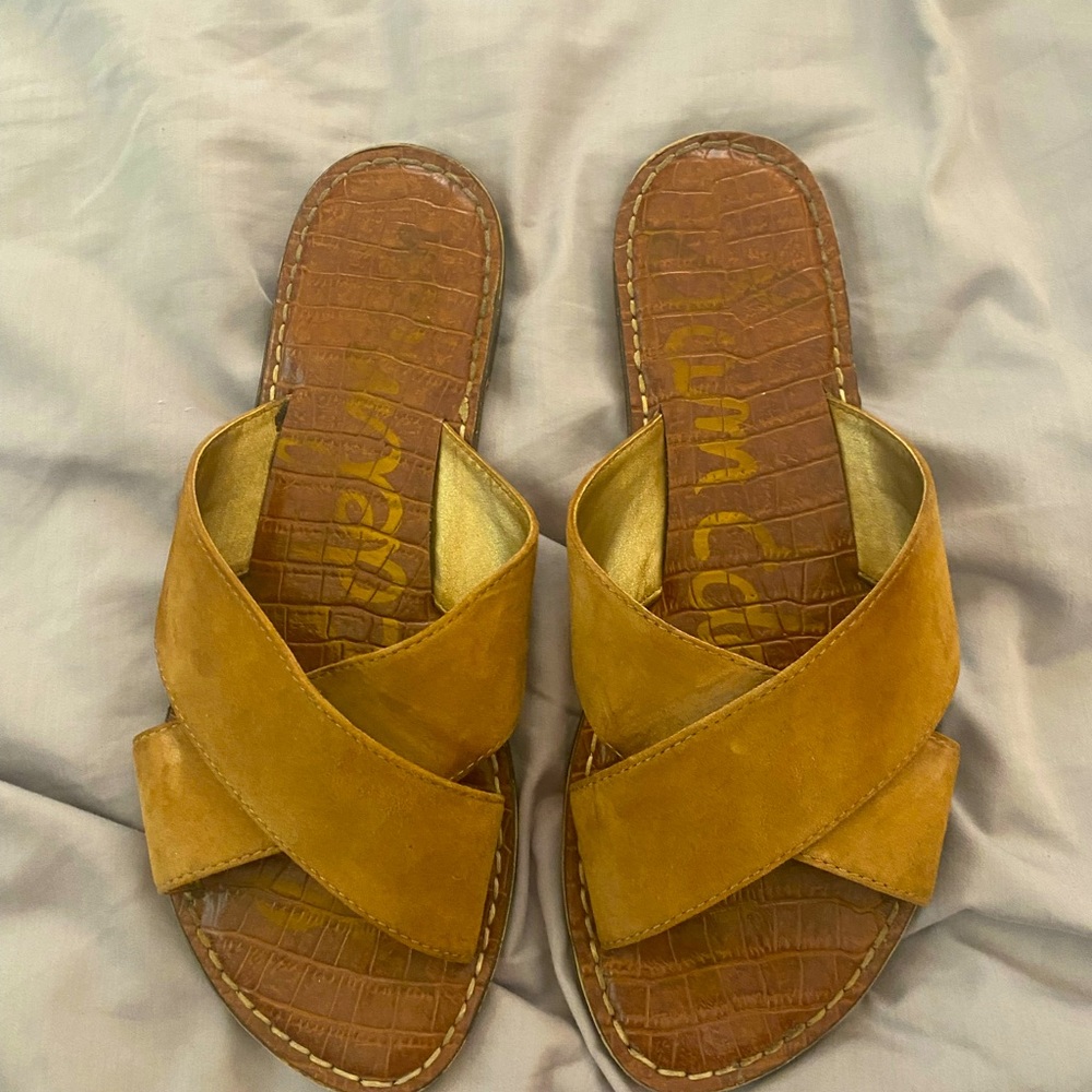Suede Sam Edelman slip flops